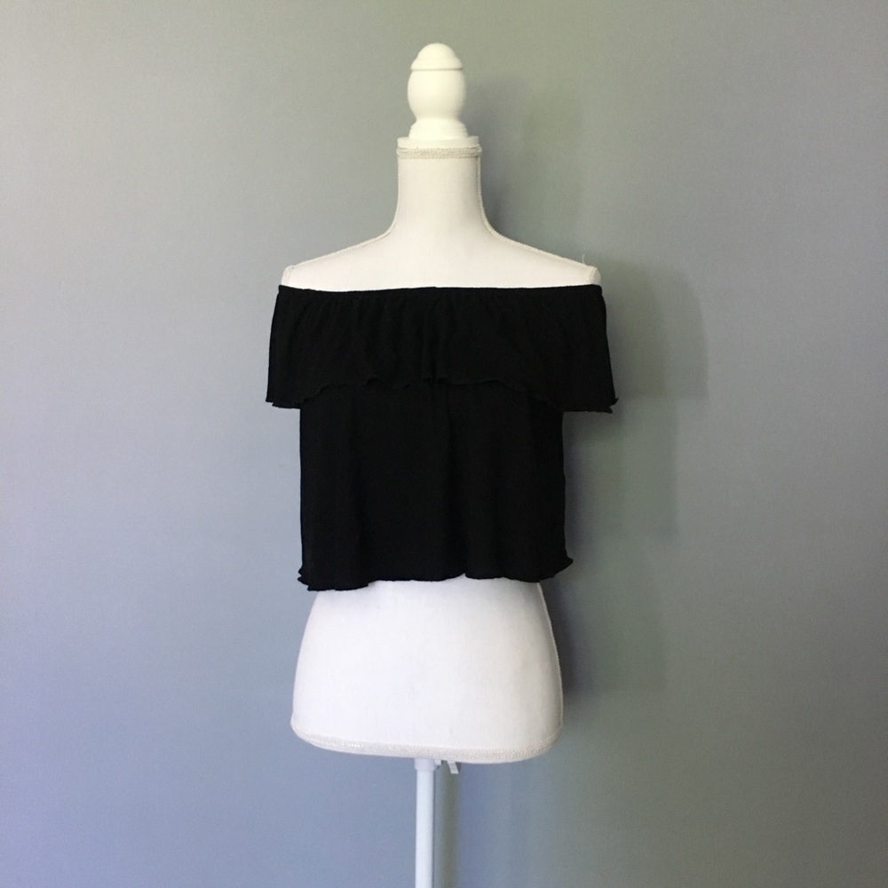 Topshop Off The Shoulder Ruffle Top